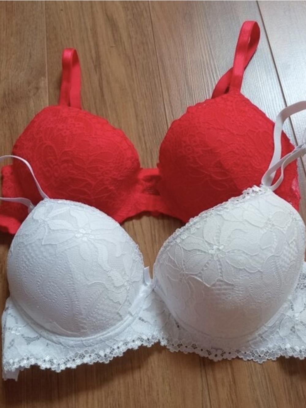 Lace Bra - Red and White